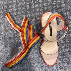 Multi color Wedges with Clear Strap